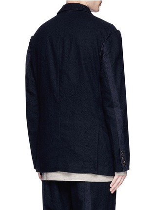 Back View - Click To Enlarge - ZIGGY CHEN - Stripe soft wool-cotton blend blazer