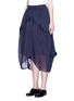 Front View - Click To Enlarge - UMA WANG - Linen-silk drape skirt