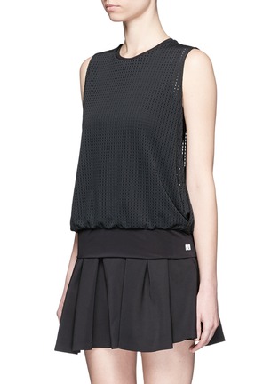 Front View - Click To Enlarge - CALVIN KLEIN PERFORMANCE - Mesh overlay tank top
