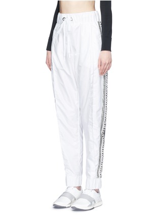 Front View - Click To Enlarge - NO KA’OI - 'Pea' crystal paillette tuxedo drawstring pants