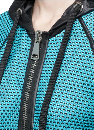 Detail View - Click To Enlarge - NO KA’OI - 'Nau' 3D mesh knit zip hoodie