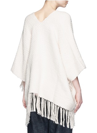 Back View - Click To Enlarge - APIECE APART - Fringe handwoven cotton poncho