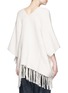 Back View - Click To Enlarge - APIECE APART - Fringe handwoven cotton poncho