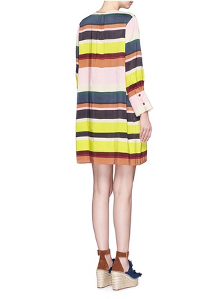 Back View - Click To Enlarge - APIECE APART - 'Galeana' stripe bib front dress