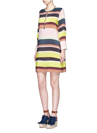 Figure View - Click To Enlarge - APIECE APART - 'Galeana' stripe bib front dress