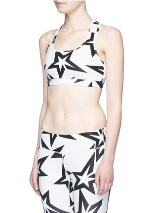 Front View - Click To Enlarge - PERFECT MOMENT - 'Starlight' print performance jersey cropped top