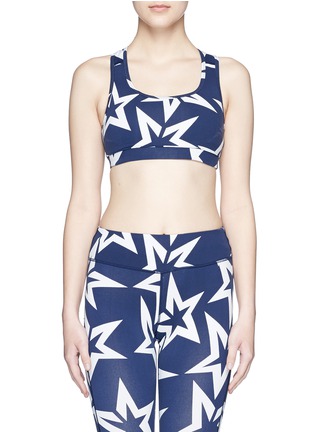 Main View - Click To Enlarge - PERFECT MOMENT - 'Starlight' print performance jersey cropped top