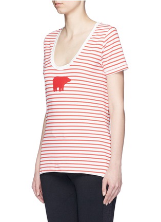 Front View - Click To Enlarge - PERFECT MOMENT - 'Polar' stripe logo print T-shirt