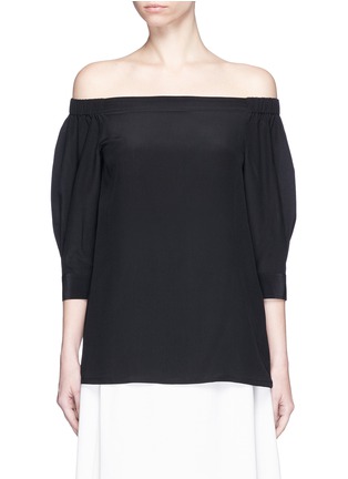 Main View - Click To Enlarge - THEORY - 'Joscla' silk off-shoulder top