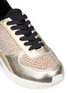 Detail View - Click To Enlarge - PEDDER RED - 'Louie' crystal suede metallic leather combo sneakers