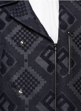 Detail View - Click To Enlarge - PAUL SMITH - Check and music note jacquard peacoat