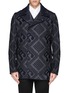 Main View - Click To Enlarge - PAUL SMITH - Check and music note jacquard peacoat