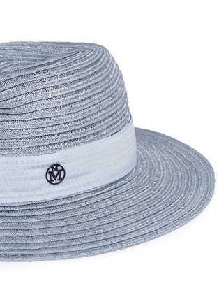 Detail View - Click To Enlarge - MAISON MICHEL - 'Virginie' ribbed hemp straw fedora hat