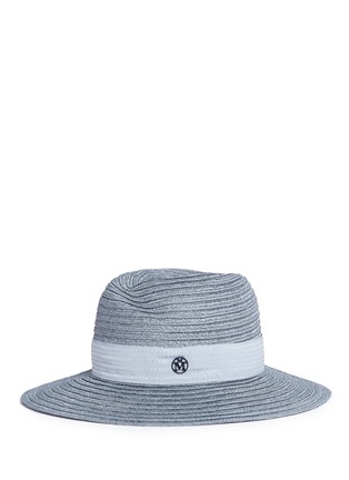 Figure View - Click To Enlarge - MAISON MICHEL - 'Virginie' ribbed hemp straw fedora hat