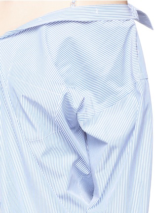 Detail View - Click To Enlarge - THEORY - 'Tamalee' stripe poplin off-shoulder shirt