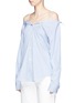 Front View - Click To Enlarge - THEORY - 'Tamalee' stripe poplin off-shoulder shirt