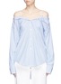 Main View - Click To Enlarge - THEORY - 'Tamalee' stripe poplin off-shoulder shirt