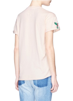 Back View - Click To Enlarge - SANDRINE ROSE - Hummingbird embroidered cotton T-shirt