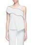 Main View - Click To Enlarge - COMME MOI - Wavy panel one-shoulder crepe top