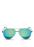 Main View - Click To Enlarge - VICTORIA BECKHAM - 'Classic Victoria Feather' mirror aviator sunglasses