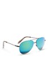 Figure View - Click To Enlarge - VICTORIA BECKHAM - 'Classic Victoria Feather' mirror aviator sunglasses