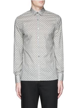 Main View - Click To Enlarge - LANVIN - Slim fit floral diamond print shirt