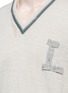 Detail View - Click To Enlarge - LANVIN - Ribbon appliqué distressed wool sweater