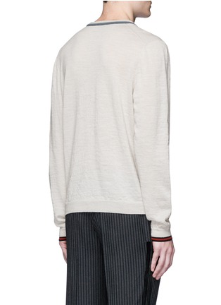 Back View - Click To Enlarge - LANVIN - Ribbon appliqué distressed wool sweater