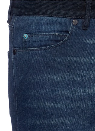 Detail View - Click To Enlarge - LANVIN - Contrast waist cotton skinny jeans