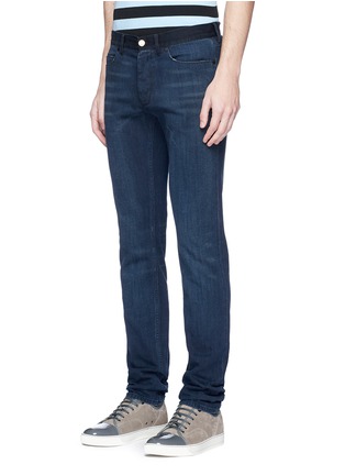 Front View - Click To Enlarge - LANVIN - Contrast waist cotton skinny jeans