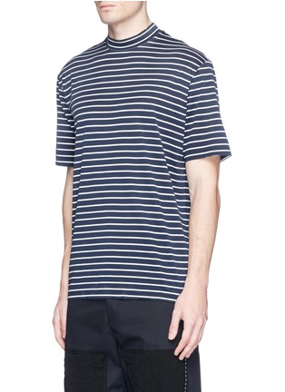 Front View - Click To Enlarge - LANVIN - Stripe mock neck T-shirt