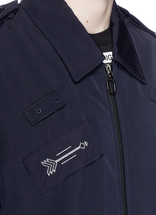 Detail View - Click To Enlarge - LANVIN - Cross stitch patch blouson jacket