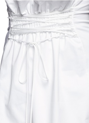 Detail View - Click To Enlarge - THE ROW - 'Daul' ruched lace-up poplin skirt