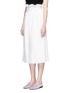 Front View - Click To Enlarge - THE ROW - 'Daul' ruched lace-up poplin skirt