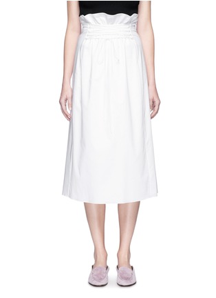 Main View - Click To Enlarge - THE ROW - 'Daul' ruched lace-up poplin skirt