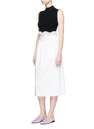 Figure View - Click To Enlarge - THE ROW - 'Daul' ruched lace-up poplin skirt