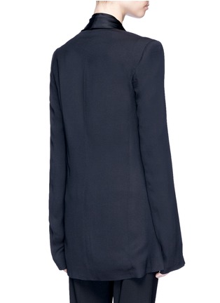 Back View - Click To Enlarge - HAIDER ACKERMANN - Sateen drape shawl lapel tuxedo blazer