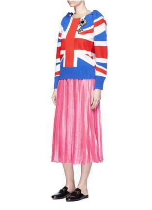 Figure View - Click To Enlarge - GUCCI - Lurex voile pleated skirt
