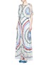 Front View - Click To Enlarge - 68244 - 'Long Aura' geometric embroidered tulle dress
