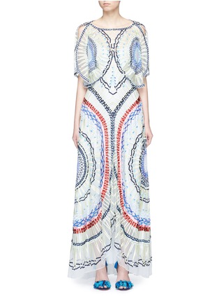Main View - Click To Enlarge - 68244 - 'Long Aura' geometric embroidered tulle dress