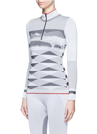 Front View - Click To Enlarge - ADIDAS BY STELLA MCCARTNEY - 'WS SL LS' mountain intarsia climawarm™ knit top
