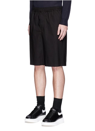 Front View - Click To Enlarge - MC Q - Geometric logo patch cotton shorts