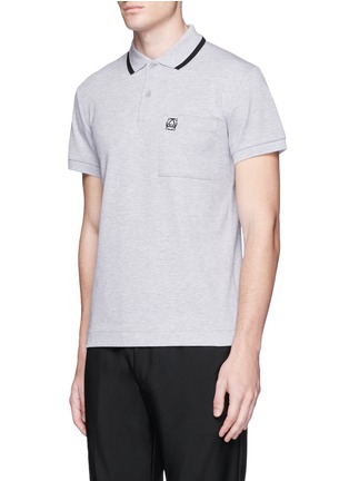 Front View - Click To Enlarge - MC Q - Logo print chest pocket polo shirt