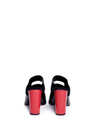 Back View - Click To Enlarge - OPENING CEREMONY - 'Morgaan' cutout suede colourblock leather mules