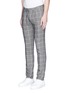Front View - Click To Enlarge - INCOTEX - Slim fit check plaid linen-cotton pants