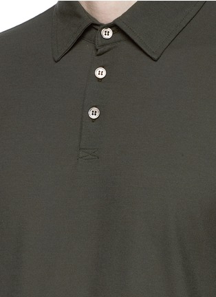 Detail View - Click To Enlarge - INCOTEX - Ice cotton fine knit polo shirt