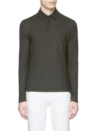 Main View - Click To Enlarge - INCOTEX - Ice cotton fine knit polo shirt