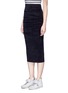 Front View - Click To Enlarge - JAMES PERSE - Ruched velvet midi skirt