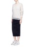 Figure View - Click To Enlarge - JAMES PERSE - Ruched velvet midi skirt