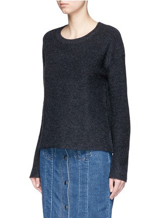 Front View - Click To Enlarge - JAMES PERSE - Cashmere tuck stitch knit cropped sweater
